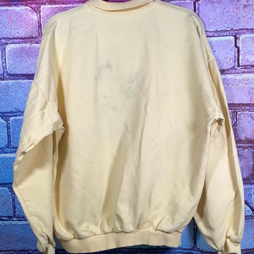 Vintage WEK by Kellsport Polo Sweatshirt S/M Yellow Embroidered Car Made USA